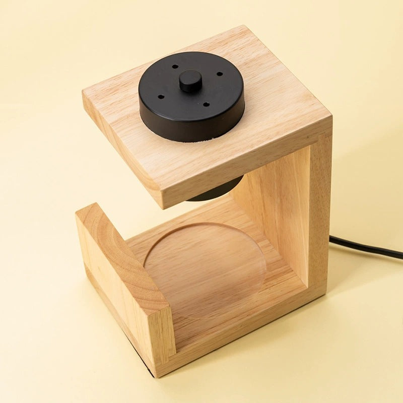 Solid wood melting wax lamp