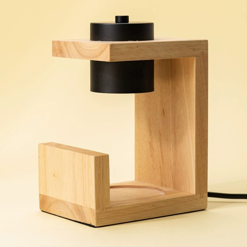 Solid wood melting wax lamp