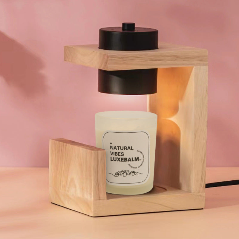 Solid wood melting wax lamp