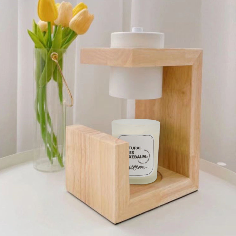 Solid wood melting wax lamp